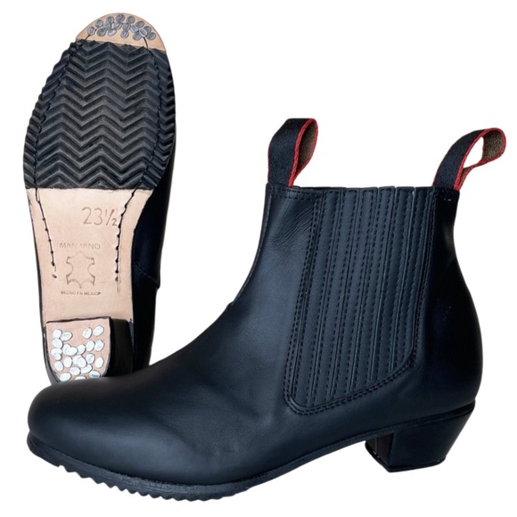 Calzado Manzano Other - Manzano MOD. Booty Black Leather Mens MX Size 23.5 Dance Folklorico